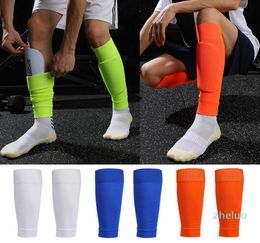 1 Pair Hight Elasticity Soccer Football Shin Guard Adults Socks Pads Professional Legging Shinguards Sleeves Protective Gear6879586