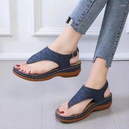 Sandals 2024 Roman Style One-line Buckle Designer Women's Outdoor Luxury Party Plus-size 43 Wedges