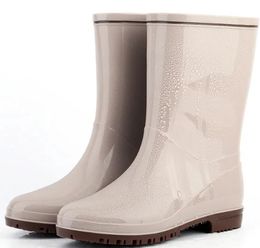 Asian Style Tube Women's Non-slip Rain Boots PVC Glossy Stroke Fashion Waterproof Rain Boots Fashion Water Boots