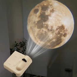 1pc Moon Lamp Projector Night Light, Mini Moon Light, Mood Light Photography Romantic Atmosphere Lamp For Selfie Background Bedroom Decor Moon Fantasy Lovers.