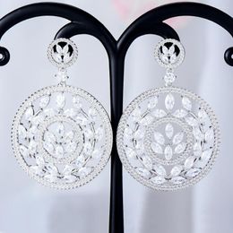 Dangle Earrings KellyBola Gorgeous Fashion Shiny Zircon Disc Pendant Dubai Women High Quality Party Show Daily Anniversary Jewelry