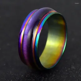 Cluster Rings Colourful Stainless Mood Ring 6mm Wide Smart Gift Women Men Couples Tone Fine Jewelr Jewellery Wholesale