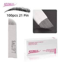 100pcs 21Pin Tattoo Needles Disposal Eye Brow Supply Tattoo Permanent Makeup Microblading Accessories Disposable Tattoo Supply4082020