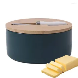 Dinnerware Butter Container With Lid Large-Capacity Covered Dish Keeper Round Cheese Box For Home Countertop Table