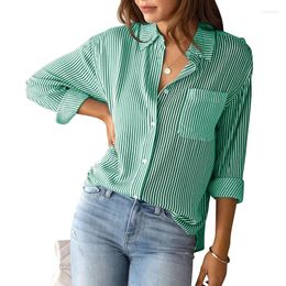 Women's Blouses American Foreign Trade Clothing 2024 Autumn Amazon Striped Cardigan Top Loose Casual Long Sleeved Shirt For Women