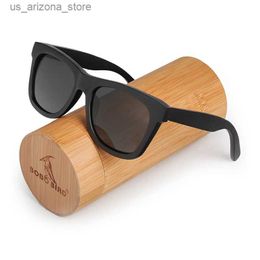 Sunglasses BOBO BIRD Ebony Wooden Male Lady Sunglasses Men's Luxury Brand Designer Polarised Sun Glasses Vintage sunglass women eyewear Q240102