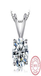 2ct Lab Diamond Solitaire Pendant Necklace 925 Sterling Silver Choker Statement Necklace Women Silver 925 Jewelry With 45cmChain509083933