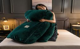 Flannel winter duvet Magic fleece quilts stripe bedding Solid warm comforter Velvet bed cover blanket LJ2010153022355