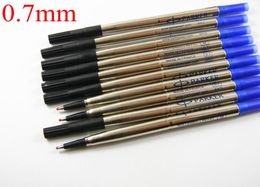 10pcs metal Parker Blue Black Good Quality 07mm Rollerball Pen Refills6074099