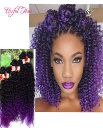 synthetic braiding crochet hair extensions sew in hair extensons 6pcslot synthet weft hair deep wavekinky curly ombre brownpurp3119245