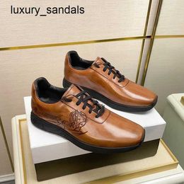 Berluti Mens Leather Shoes Formal Berlut New Mens Metro Olita Oxford Scritto Pattern Hand Polished Dress Rj