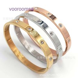 Fashion Bracelet Car tires's Ladies Rose Gold Silver Lady Bangle New titanium steel bracelet stainless drill buckle hot selling With Original Box