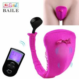 Toys Baile Wireless Remote Control Vibrating Panties Vibrator C String Invisible Erotic Woman Underwear 10 Speed Sex Products St363 Y19