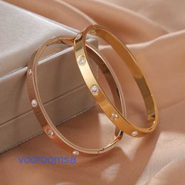 Luxury Bangle designer Jewellery man bracelet High quality Car tires's Non fading 18k rose gold full diamond buckle Korean version new personali With Original Box