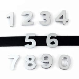 New 8MM Plain Slide numbers quot09quot 20 pcslot Can choose each number Slide Charms Fit DIY Wristband Belt Bracelet LS8896108