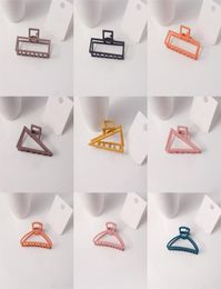 Metal Solid Colour Hair Clamps Big Nonslip Hairs Claw Clips Triangle Rectangle Semicircle Hairpin Versatile Simplicity7279194