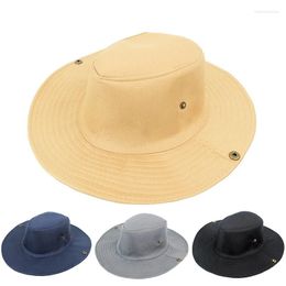 Berets Solid Color Sun Protection Shade Men Fisherman'S Hat Outdoor Women Adjusting Rope Basin Cap Fishing