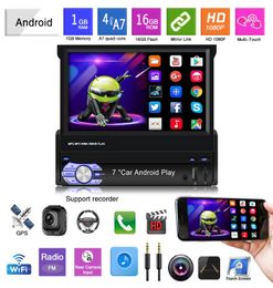 7 Inch 1 Din Telescopic Screen Car GPS Navigator Android 91 Radio Allinone Big Screen Navigation Palm Car Full Touch9070398