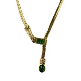 Gold necklace suitable for women's gatherings Candy Green crystal pendant necklace jewelry