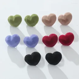 Stud Earrings 12pcs Geometric Heart Round Cute Oorbellen 2024 Trend Velvet Mini Cartilage Earring For Women Pendientes Mujer