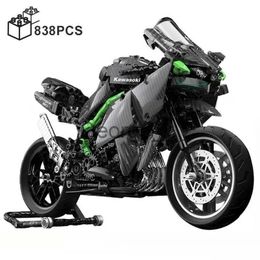 Blocks 838PCS Carbon Fiber Kawasaki h2r Motorcycle Building Blocks Speed Motorbike Vehicle Assemble Bricks Toys Gifts For Friend B Best quality