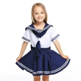 Costume Girl School Sailor Uniform Suit JK Student Top Dress Sailor Dress