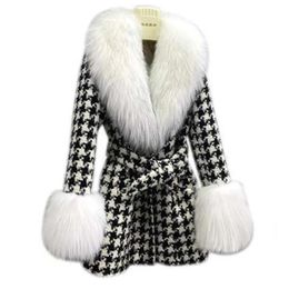 Jackets Parker Female Coat Casual Fox Fur Collar Women Woollen Jacket Winter Temperament Fashion Highquality Women Woollen Jacket Nbh587