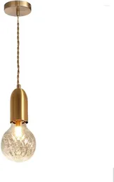 Chandeliers Light Brass Chandelier With Diamond Pattern Glass Shade 5W LED Ceiling Pendant Brushed Finish Adjustable