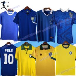 Away1957 Brasil Soccer Jerseys 1962 Retro Shirts Carlos Romario Ronaldo Ronaldinho 98 Camisa De Futebol 1994 Brazils 02 RIVALDO ADRIANO 1988