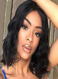 Natural Wave Bob Wig Peruvian Lace Front Human Hair Wigs Pre Plucked with Baby Hair for Black Women6988151