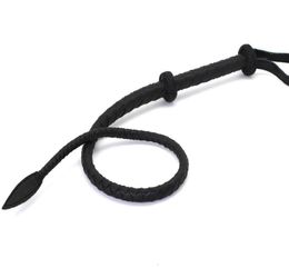 Black microfiber riding horse whipbraided sex floggerhigh quality leather bull whipspanking sex whip for couples sex toys Y18108948966