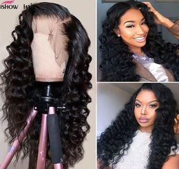 10A Full Lace Human Hair Wigs Loose Deep 13x4 Human Hair Lace Front Wigs Brazilian Hair Loose Wave 360 PrePlucked lace frontal wi6356996