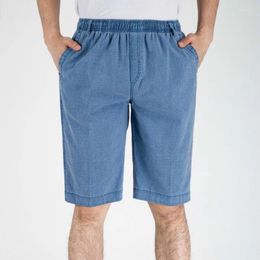 Men's Shorts MRMT 2024 Brand Summer Waist Linen 7 Pants Short For Male Loose Straight Tube Large Size Thin Seven