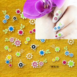 Nail Stickers Floral Sticky Colourful Flowers Rhinestone Sticker Decals 3d Art Seal All For Manicure