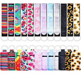 24Pieces Chapstick Keychain Holders Set with Wristlet Lanyards Lipstick Holder Sleeve Pouch Lip Balm Holder for Chapstick7070185
