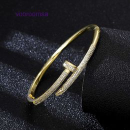 Fashion Bracelet Car tires's Ladies Rose Gold Silver Lady Bangle Instagram Home Nail Non fading Light Luxury 18k Full Diamond Jewellery With Original Box