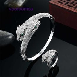 Fashion Bracelet Car tires's Ladies Rose Gold Silver Lady Bangle Jewellery two way leopard micro inlaid zircon luxury temperament fashion class With Original Box