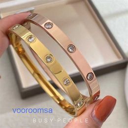 Bangle Carter bracelet Gold Smooth Face Fashion Couple Ten Diamond Bracelet Stars and Diamonds Rose Jewellery Platinum With Original Box Pan