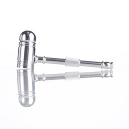 3.6in Hot Sale Metal Hammer Pipe Aluminum Alloy High Quality Mini Smoking Pipe Tube Portable Unique Design Easy To Carry Clean For Smoking Accessaries