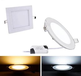 led lights Dimmable LED Panel Downlight 6W 12W 18W Round glass ceiling recessed lights SMD 5730 Warm Cold White led Light AC852656124737