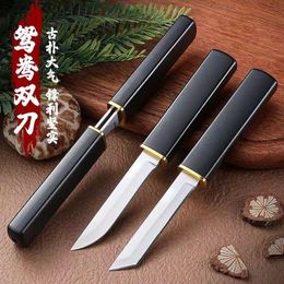 Two in One Mother and Son Double Dragon Fixed Blade Japaness Style Utility Pocket Knife Tactical Military Camping Portable Edc Knife Survival Tools 2 in 1