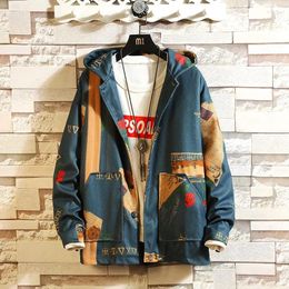 Men S Jackets JANPAN Style Big Pocket Patchwork Spring Autumn Floral Hip Hop Jacket Streetwear Bomber Clothes Plus Asian Size S XL