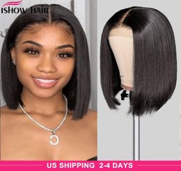 Highlights Straight Bob 427 T Lace Closure human hair wigs Brazilian 13x1 Omber Natural Black Color human hair lace front wigs Pr6285851