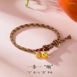 Charm Bracelets Hand Weaven Blessing Safety Small Bells Lucky For Women Friend Kid Size Adjust Charms Bangles Bracelet Gift