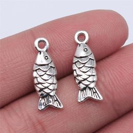 Charms 20pcs 19x7mm Goldfish Pendants Charm For DIY Jewellery Making Antique Bronze Colour Fish