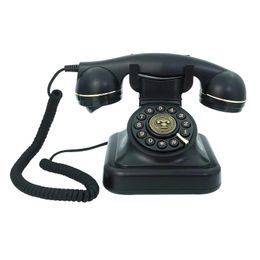 Corded Landline Phone for Home Black Retro Phone Vintage Plastic Telephone Desktop Landline Telephone Fixed Antique Telephone 240102