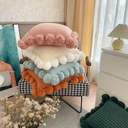 Infant Home Acrylic Big Ball Knitted Pillowcase Cushion Pillow Car Sofa Cushion Room Furniture Accessories Baby Po Props 240102