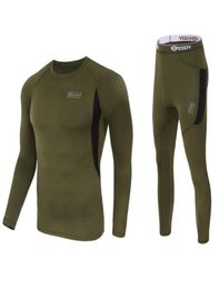 2021 Men Tactical Underwear Outdoor Sportswear Elastic Quick Drying Casual Sport Running Set Long Sleeve Top Pants Suit7456903