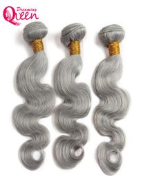 Grey Body Wave Human Hair Ombre Brazilian Virgin Human Hair Weave Gray Color Wave 100 Human Hair 3 Bundles4414953