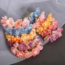 Hair Clips 2pc Artificial Flower Sticks Wedding Party Woman U Shaped Fabric Forks Floral Hairpin Ornament